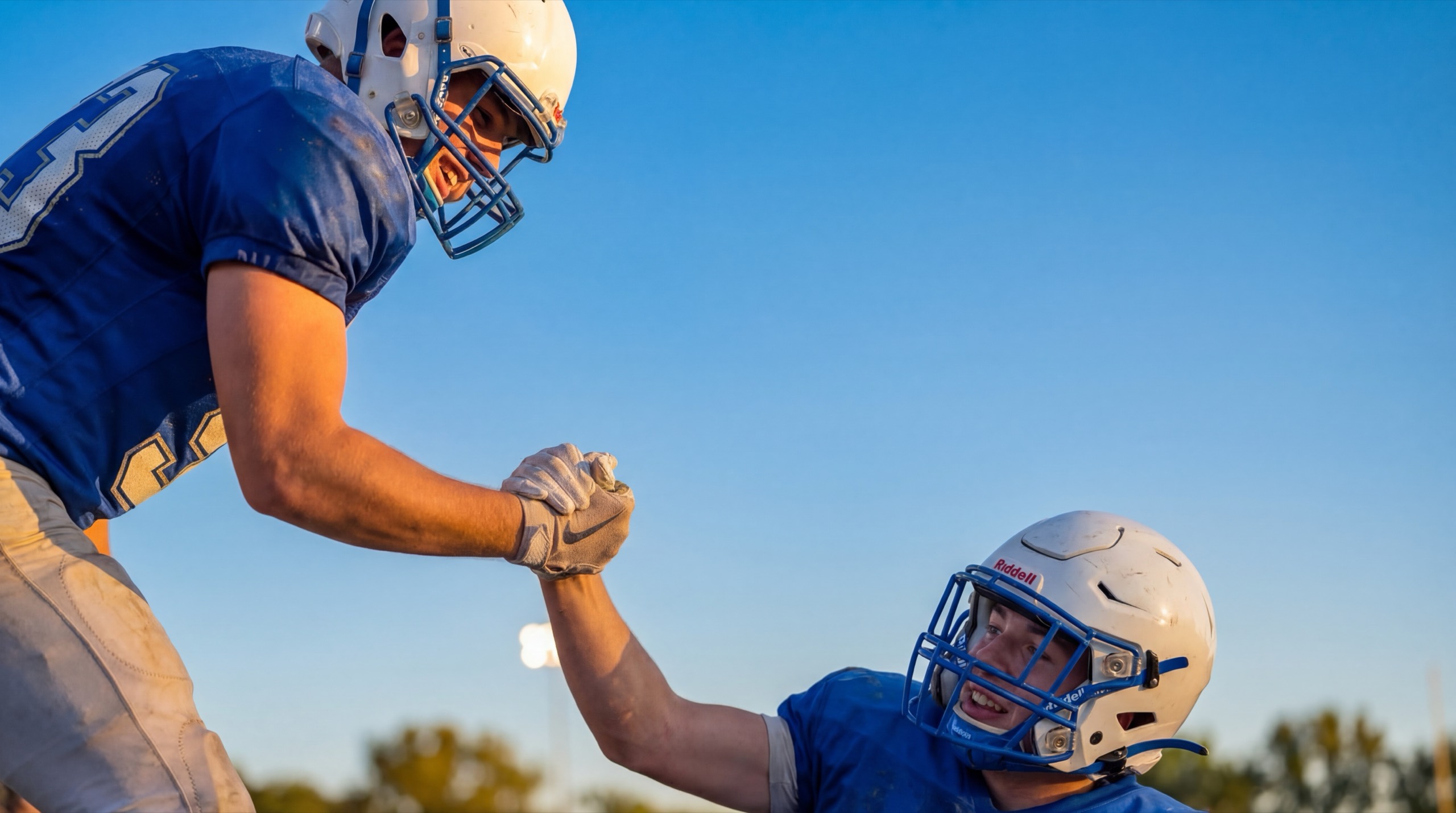 A student-athlete training on the field